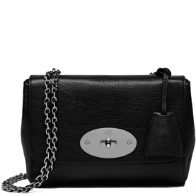 Mulberry Lily Black & Silver Toned Glossy Goat